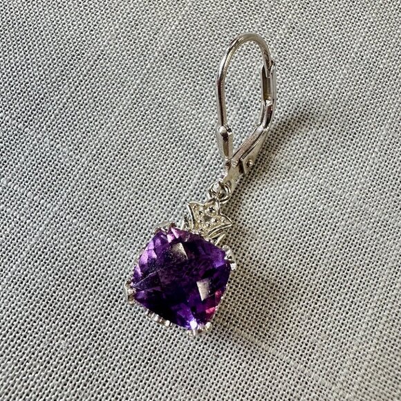 BBJ Deep Amethyst Sterling Silver Earrings - Picture 10 of 15
